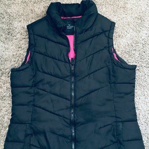 Womens Black Puffer Vest, Size Large
